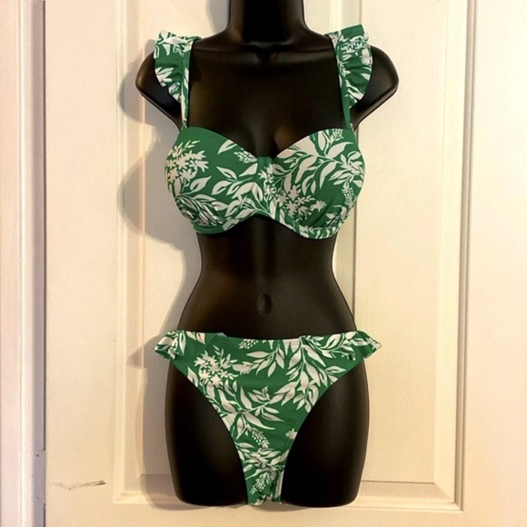“PROFILE BY GOTTEX” Ruffled Leafy Bikini - Picture 1 of 12